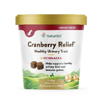 NaturVet Cranberry Relief Plus Echinacea for Dogs, 60 Soft Chews